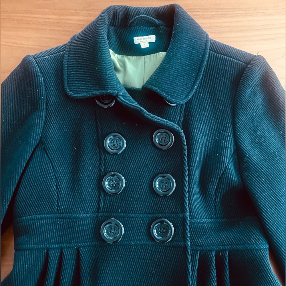 Kate Spade Wool Pea Coat w/ Tulip Hem, EUC - Picture 4 of 6